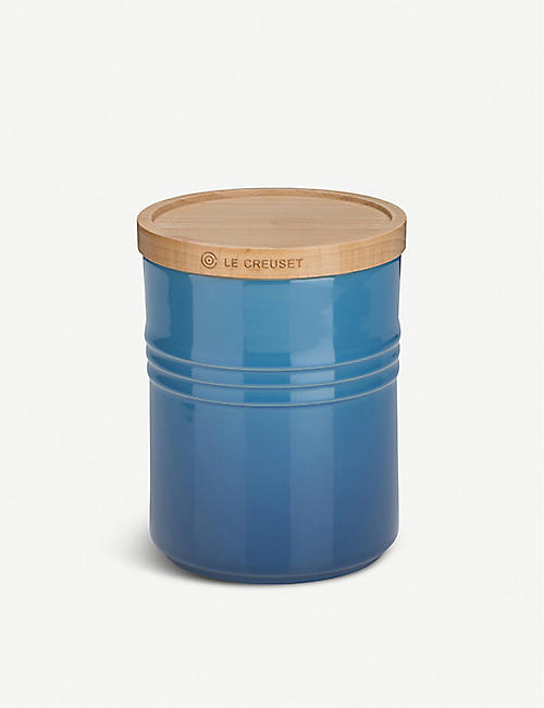 LE CREUSET: Medium stoneware storage jar with lid