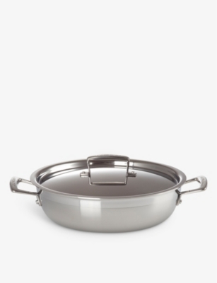 LE CREUSET: 3-ply stainless steel shallow braiser 26cm