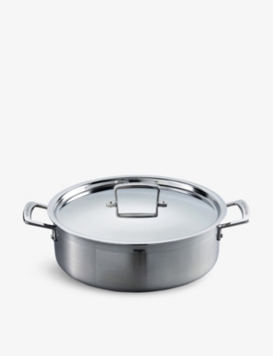 LE CREUSET: 3-ply stainless-steel sauteuse pan 28cm