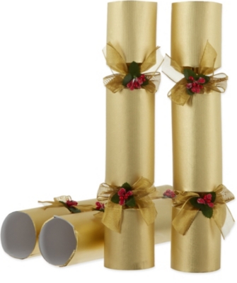CELEBRATION CRACKERS - Gold pin luxury Christmas crackers 6-pack ...
