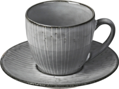 Broste Nordic Sea Stoneware Cup And Saucer