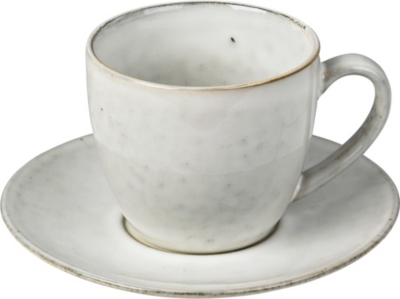 Broste Nordic Sand Stoneware Cup And Saucer