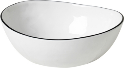 Broste Curved Salt Porcelain Bowl In White