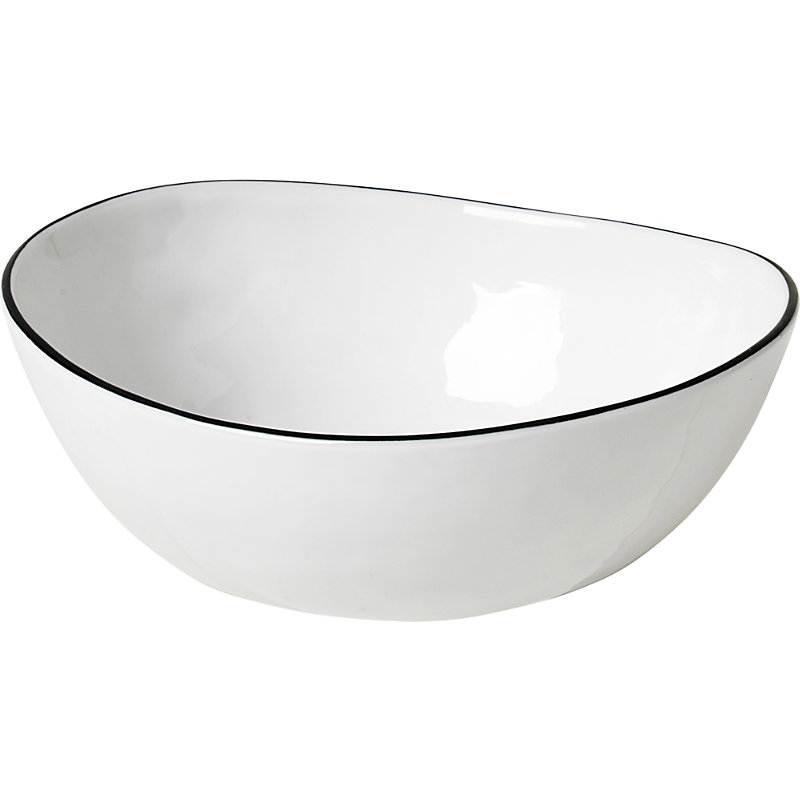 Broste Curved Salt Porcelain Bowl In White