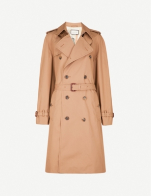 GUCCI - Cat-embroidered cotton-blend trench coat | Selfridges.com