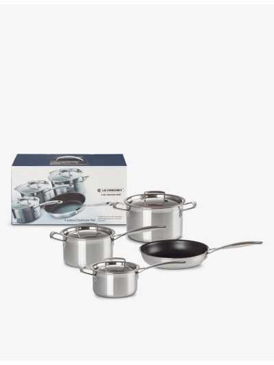 LE CREUSET - 3-ply Stainless Steel four-piece saucepan | Selfridges.com