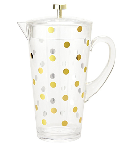 KATE SPADE NEW YORK   Raise a Glass gold dot water pitcher