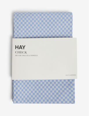 HAY Check tea towels set of two Selfridges