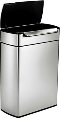 SIMPLE HUMAN: Touch-bar stainless steel recycling bin 48L
