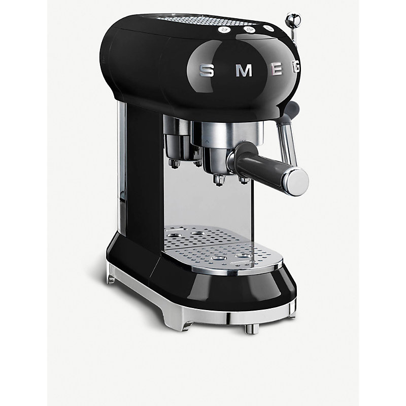 Smeg Stainless-steel Espresso Machine In Black
