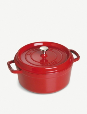 24Cm Staub Cast Iron Round Cocotte Cherry  Free and Fast delivery 
