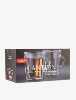 Shop Bodum Clear Canteen Set Of Two Double-walled Glasses