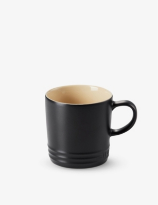 Shop Le Creuset Stoneware Mug 350ml In Satin Black