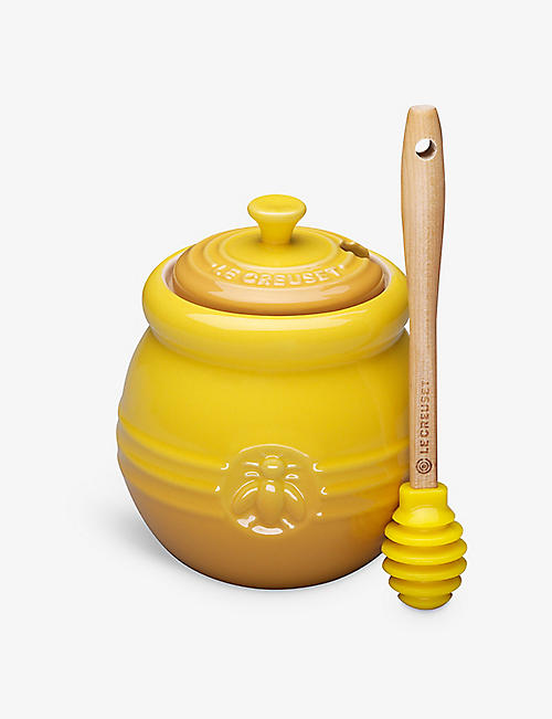 LE CREUSET: Stoneware honey jar dijon