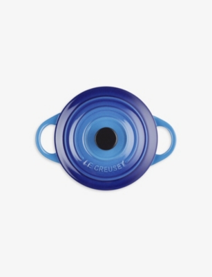 Le Creuset Azure Blue Stoneware Petite Round Casserole Dish 9cm In Azure Blue