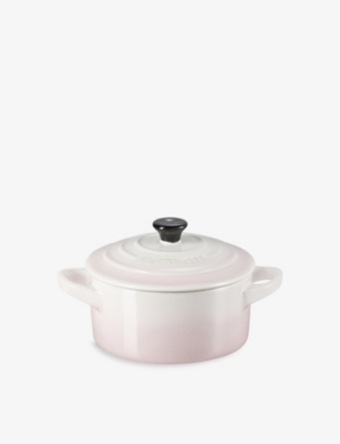 Le Creuset Shell Pink Stoneware Petite Round Casserole Dish 9cm In Shell Pink