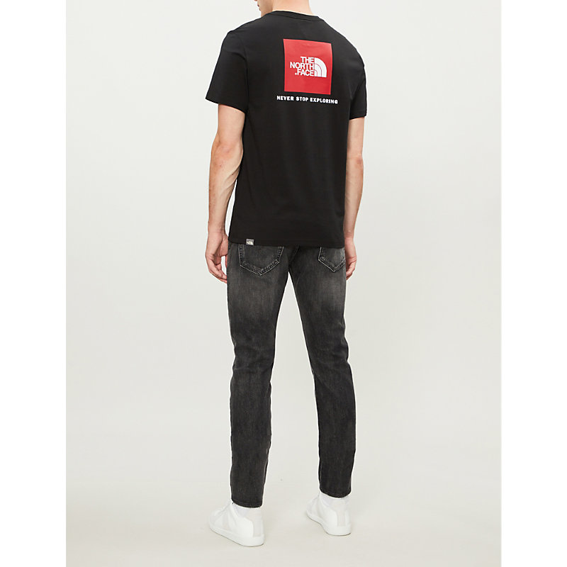 Shop The North Face Men's Black Logo-print Cotton-jersey T-shirt