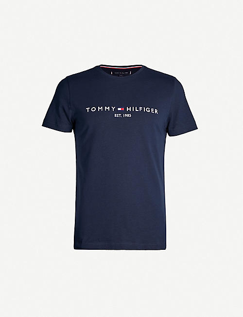 TOMMY HILFIGER: Logo-embroidered cotton T-shirt
