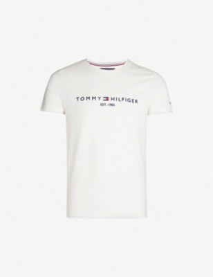 TOMMY HILFIGER: Logo-embroidered cotton T-shirt