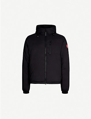 CANADA GOOSE: Lodge logo-patch shell-down hooded puffer jacket