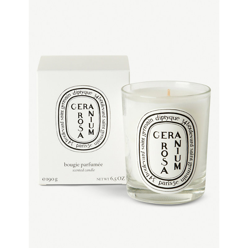 Shop Diptyque Geranium Rosa Scented Candle In Na