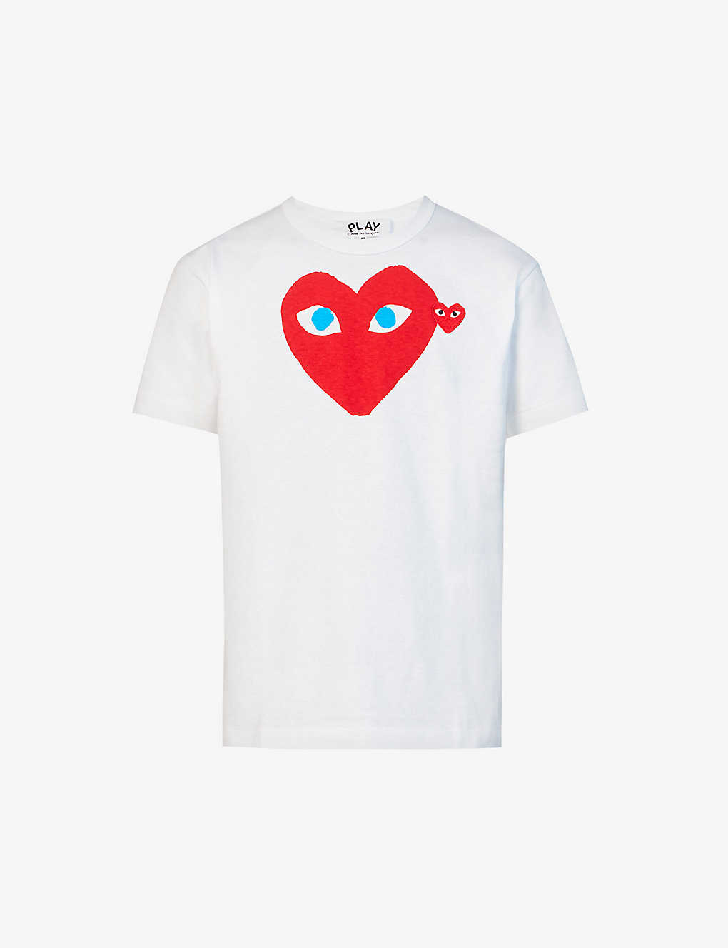Shop Comme Des Garçons Play Heart Eye Cotton-jersey T-shirt In White