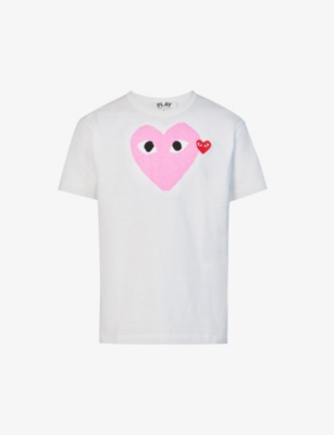 Heart logo-motif cotton-jersey T-shirt 