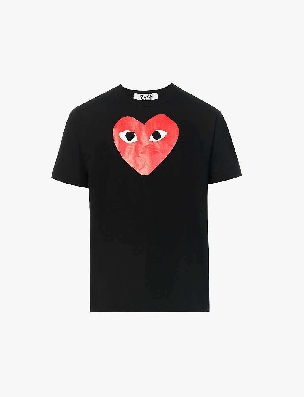 Shop Comme Des Garçons Play Comme Des Garcons Play Men's Black Play Heart Cotton T-shirt