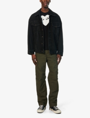 Comme Des Garçons Play Comme Des Garcons Play Mens Black Heart-logo Cotton-jersey T-shirt In Black