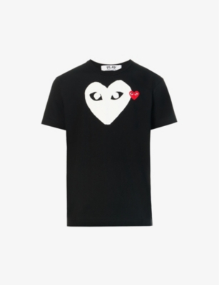 COMME DES GARCONS PLAY - Heart-logo cotton-jersey T-shirt | Selfridges.com