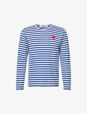 Cdg play striped short sleeve on sale