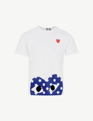 COMME DES GARCONS PLAY - Polka-dot logo-print cotton-jersey