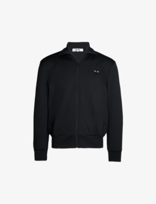 COMME DES GARCONS PLAY black track jacket with black heart logo, unisex