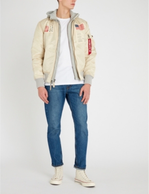ALPHA INDUSTRIES MA-1 D-TEC BLOOD CHIT SHELL BOMBER JACKET