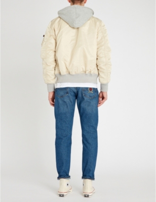 ALPHA INDUSTRIES MA-1 D-TEC BLOOD CHIT SHELL BOMBER JACKET