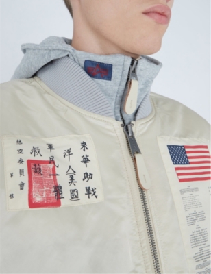 ALPHA INDUSTRIES MA-1 D-TEC BLOOD CHIT SHELL BOMBER JACKET