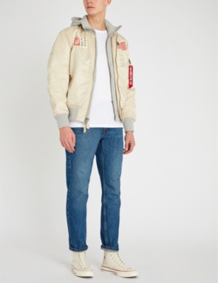 ALPHA INDUSTRIES MA-1 D-TEC BLOOD CHIT SHELL BOMBER JACKET