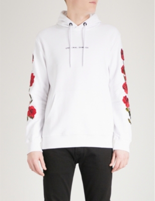 criminal damage white rose hoodie