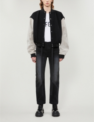 FEAR OF GOD - Panelled wool and leather varsity jacket