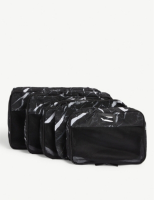 CALPAK Midnight Marble packing cubes set of five