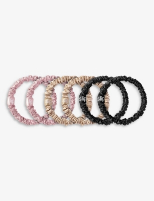 SLIP: Slip silk scrunchies pack of six