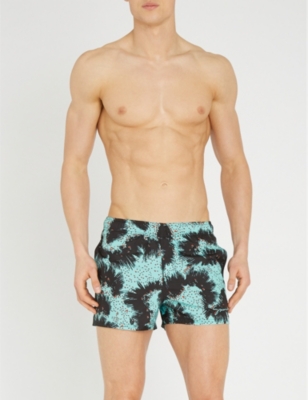 Givenchy Abstract Pattern Swim Shorts In Green