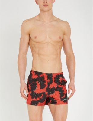 Givenchy Abstract Pattern Swim Shorts In Red