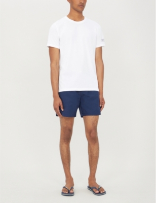 Polo Ralph Lauren Blue Swim Shorts With Elasticated Waist And Embroidered Pony Logo On The Front In Newport Navy