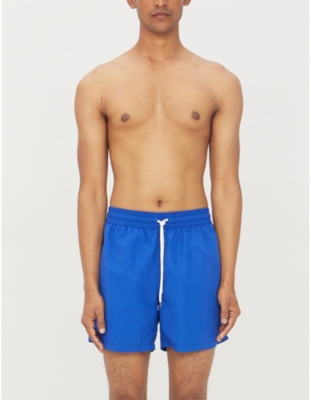 Shop Polo Ralph Lauren Men's Rugby Royal Traveller Logo-embroidered Swim Shorts In Rugby Royal (blue)