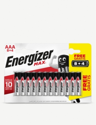 ENERGIZER: Max AAA alkaline batteries pack of 12 (8+4)