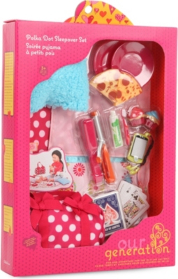 our generation polka dot sleepover set