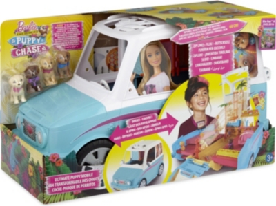 Barbie store puppy mobile