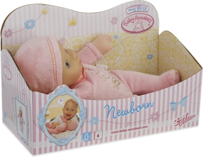 newborn baby annabell with rattle