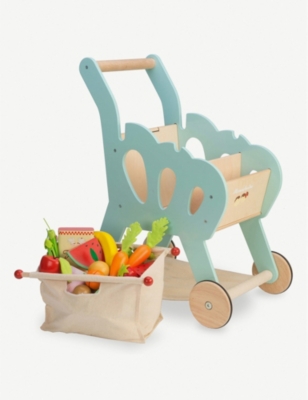 wooden shopping trolly